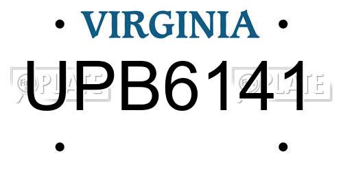 UPB6141 Virginia License Plate