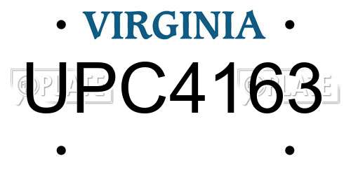 UPC4163 Virginia License Plate
