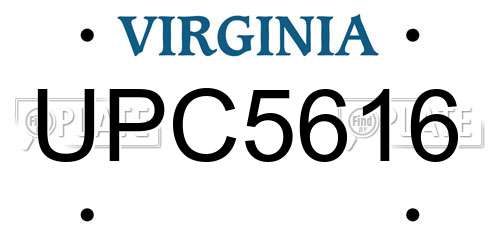 UPC5616 Virginia License Plate