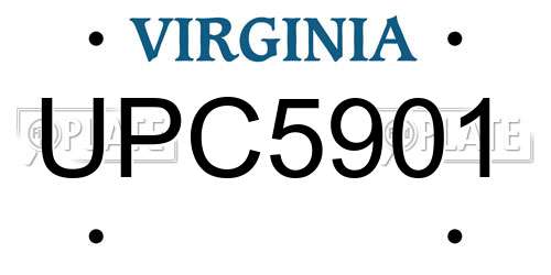 UPC5901 Virginia License Plate