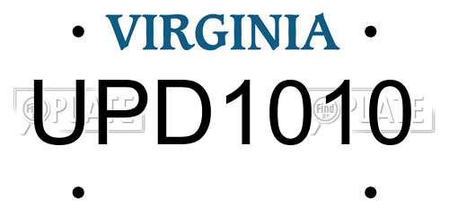 UPD1010 Virginia License Plate