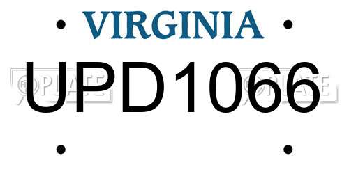 UPD1066 Virginia License Plate