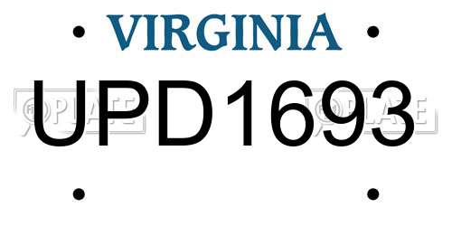 UPD1693 Virginia License Plate