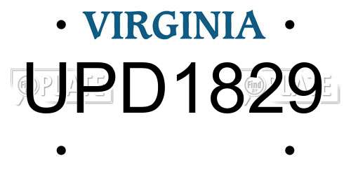 UPD1829 Virginia License Plate