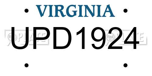 UPD1924 Virginia License Plate