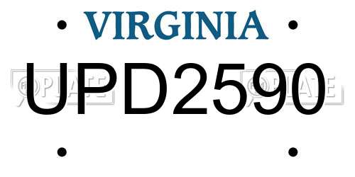 UPD2590 Virginia License Plate
