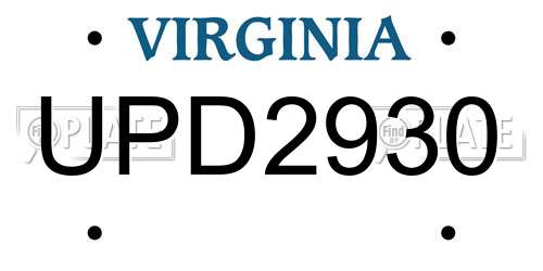 UPD2930 Virginia License Plate