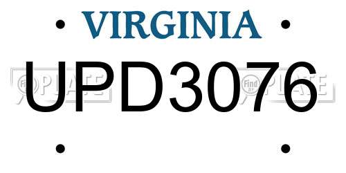 UPD3076 Virginia License Plate