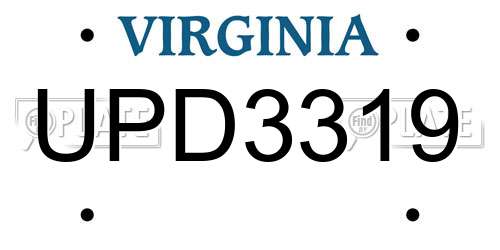 UPD3319 Virginia License Plate