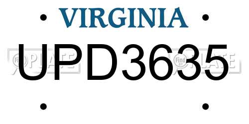 UPD3635 Virginia License Plate