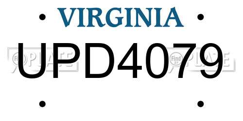 UPD4079 Virginia License Plate