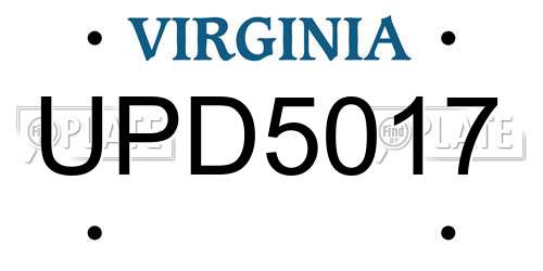 UPD5017 Virginia License Plate