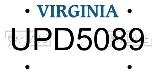 UPD5089 Virginia License Plate