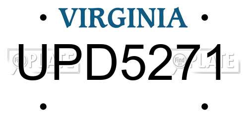 UPD5271 Virginia License Plate