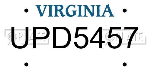 UPD5457 Virginia License Plate