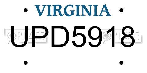 UPD5918 Virginia License Plate