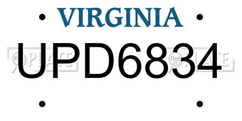 UPD6834 Virginia License Plate