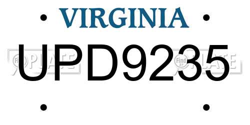 UPD9235 Virginia License Plate