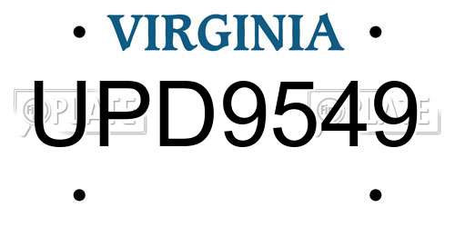 UPD9549 Virginia License Plate