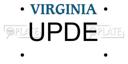 UPDE Virginia License Plate