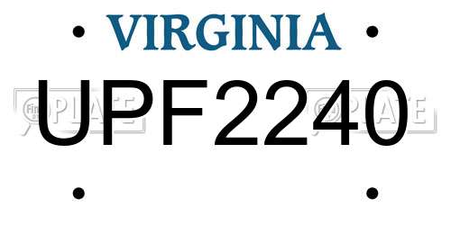 UPF2240 Virginia License Plate