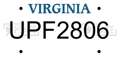 UPF2806 Virginia License Plate