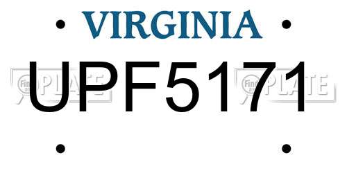 UPF5171 Virginia License Plate