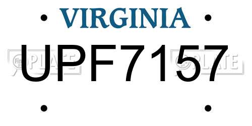 UPF7157 Virginia License Plate