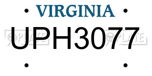 UPH3077 Virginia License Plate