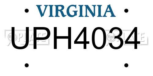 UPH4034 Virginia License Plate