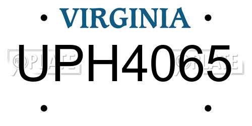 UPH4065 Virginia License Plate