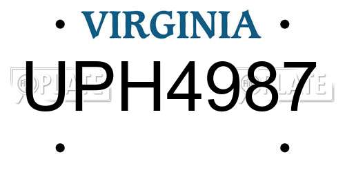 UPH4987 Virginia License Plate