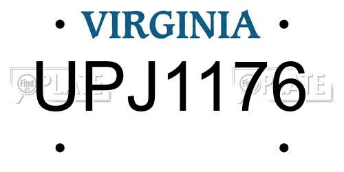 UPJ1176 Virginia License Plate