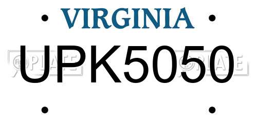 UPK5050 Virginia License Plate