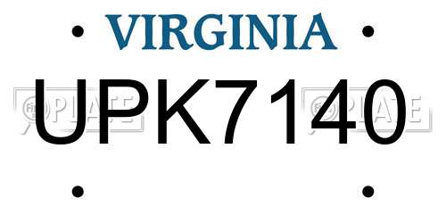 UPK7140 Virginia License Plate