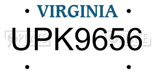 UPK9656 Virginia License Plate