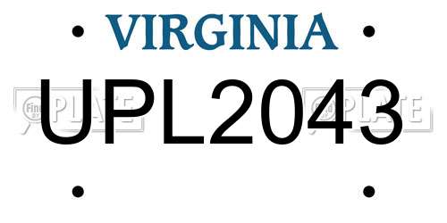 UPL2043 Virginia License Plate