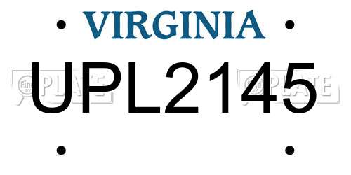 UPL2145 Virginia License Plate