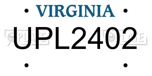 UPL2402 Virginia License Plate