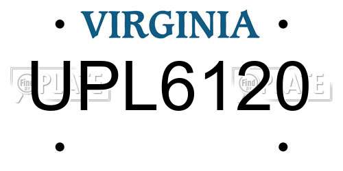 UPL6120 Virginia License Plate