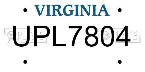 UPL7804 Virginia License Plate