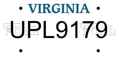 UPL9179 Virginia License Plate