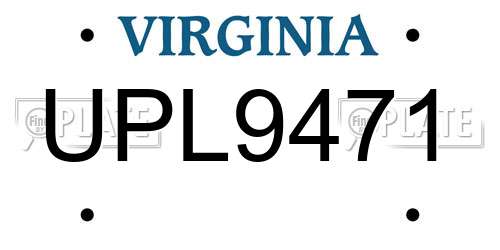 UPL9471 Virginia License Plate