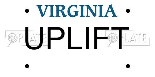 UPLIFT Virginia License Plate