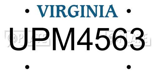 UPM4563 Virginia License Plate