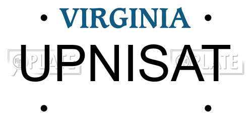 UPNISAT Virginia License Plate