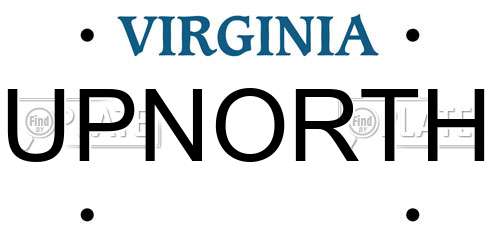 UPNORTH Virginia License Plate