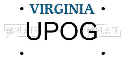 UPOG Virginia License Plate