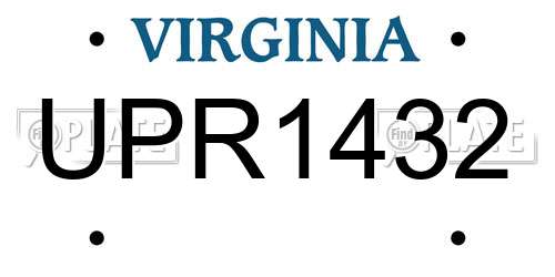 UPR1432 Virginia License Plate