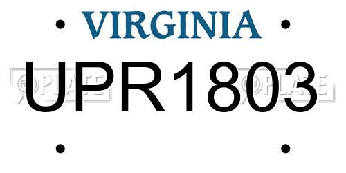 UPR1803 Virginia License Plate
